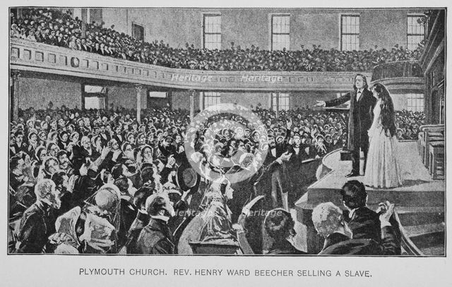 Plymouth Church. Rev. Henry Ward Beecher selling a slave, 1897. Creator: Unknown.