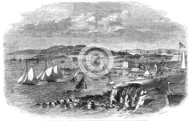 Plymouth Regatta - start of yachts in the first race - froma sketch by J. Offord, Plymouth, 1860. Creator: Smyth.