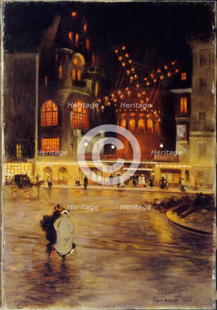 Place Blanche and the Moulin Rouge, 1902. Creator: Edouard Zawiski.
