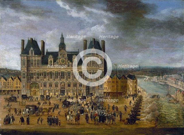 Place de Greve and Hotel de Ville, during a public holiday, around 1640. Creator: Unknown.