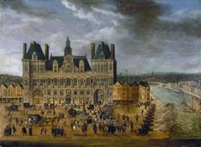 Place de Greve and Hotel de Ville, during a public holiday, around 1640. Creator: Unknown