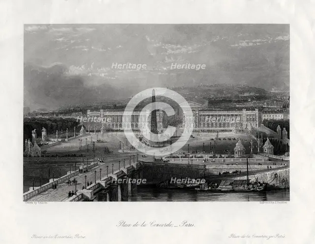 'Place de la Concorde, Paris', France, 1875. Artist: J Saddler