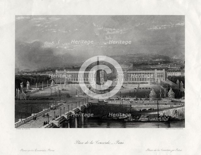 'Place de la Concorde, Paris', France, 1875. Artist: J Saddler