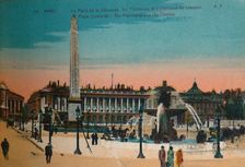 Place de la Concorde - The Fountains and the Luxor Obelisk, Paris, c1920