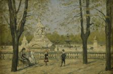 Place de la Concorde, view of the Tuileries terrace, c1880. Creator: Stanislas Lepine