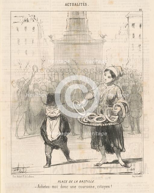 Place de la Bastille, 1850.  Creator: Honore Daumier.