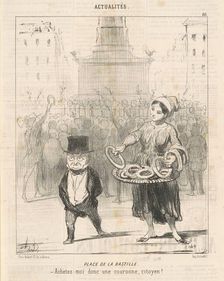 Place de la Bastille, 1850. Creator: Honore Daumier