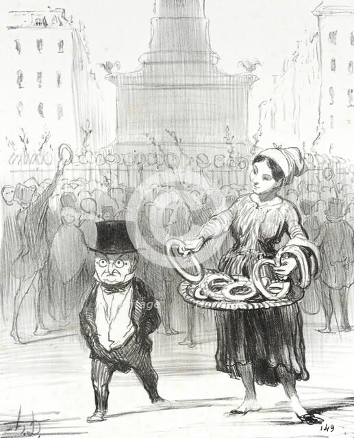 Place de la Bastille, 1850. Creator: Honore Daumier.