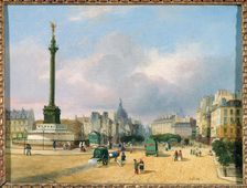 Place de la Bastille, c1840. Creator: Francois Etienne Villeret