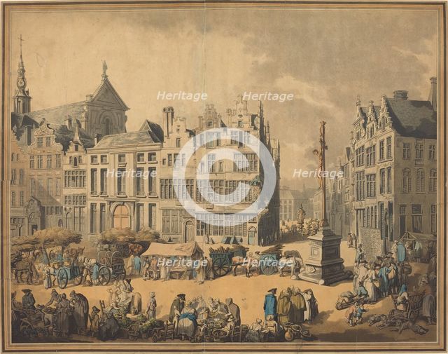 Place de Meir at Antwerp, 1797. Creator: Thomas Rowlandson.