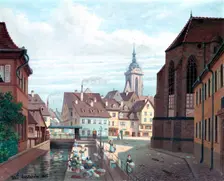 Place Des Dominicains, Colmar 1876. Artist: Michel Hertrich