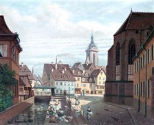 Place Des Dominicains, Colmar 1876. Artist: Michel Hertrich