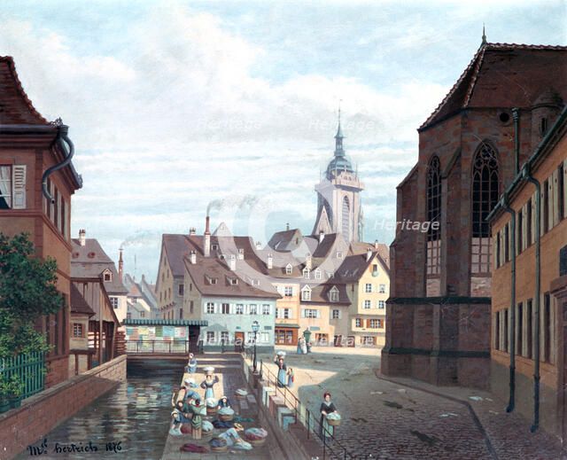 'Place Des Dominicains, Colmar', 1876. Artist: Michel Hertrich