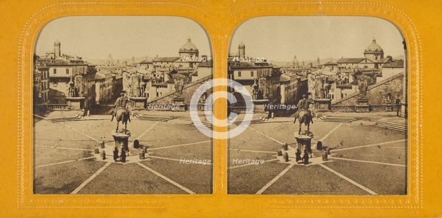 Place du Capitol, Rome, about 1865. Creator: Adolphe Block.