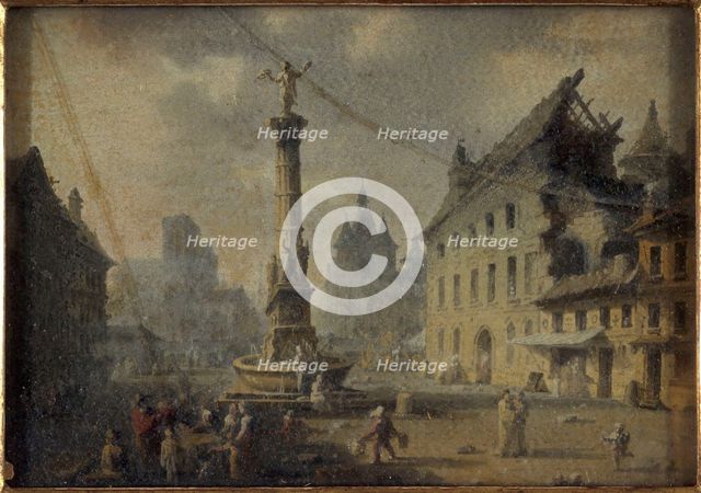 Place du Châtelet, in 1809, current 1st arrondissement, 1809. Creator: Jean Francois Lebelle.