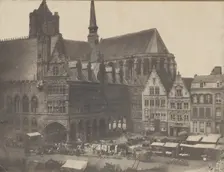 Place du Marché à Ypres, ca. 1851. Creator: Possibly by Louis-Désiré Blanquart-évrard