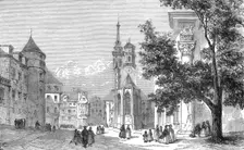 Place of the old Chateau in Stuttgard; From Alsace to the Hartz 1975. Creator: Unknown