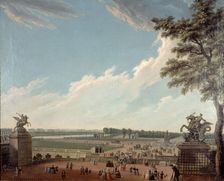 Place Louis XV and the Champs-Elysées, seen from the swing bridge, around 1780... Creator: Unknown