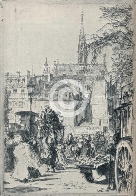 'Place St. Michel, Paris', c1913. Artist: Walter Zeising.