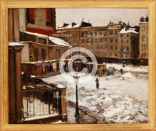Place Pigalle under snow, c1870. Creator: Emile Mathon.