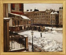 Place Pigalle under snow, c1870. Creator: Emile Mathon