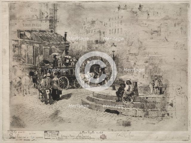Place Pigalle en 1878, 1878. Creator: Félix Hilaire Buhot (French, 1847-1898).