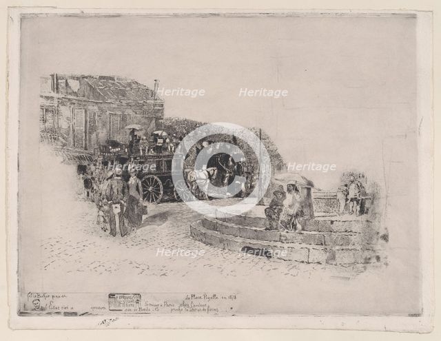 Place Pigalle in 1878, 1878-98. Creator: Felix Hilaire Buhot.