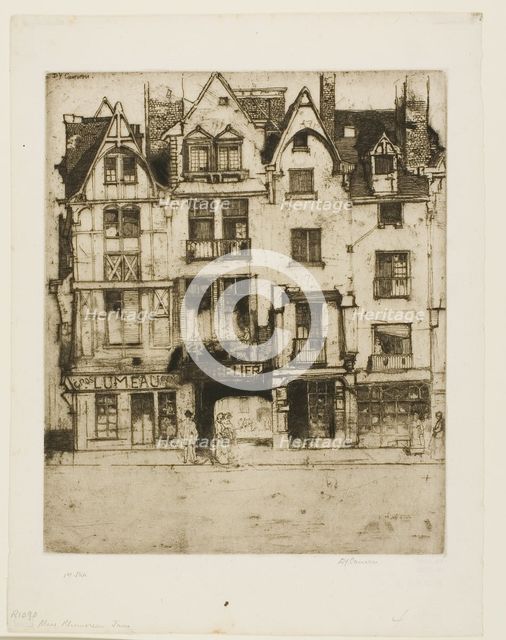 Place Plumereau, Tours, 1903. Creator: David Young Cameron.