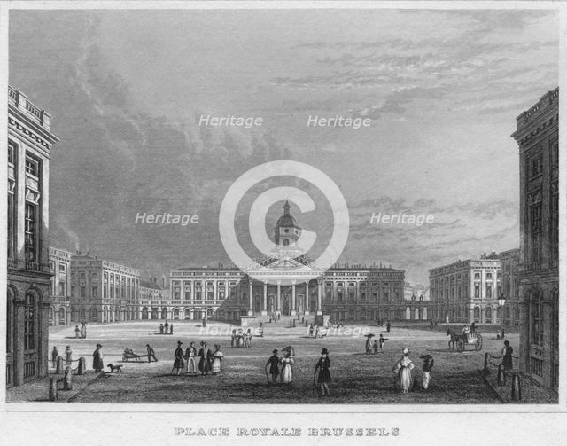 'Place Royale Brussels', 1850. Artist: Archelaus Cruse.