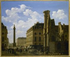 Place Vendome and rue de Castiglione, with ruins of the Feuillant Church, c1808. Creator: Etienne Bouhot