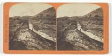 Placer Mining, Flume in Brown's Flat, Tuolumne County, c. 1868. Creator: Lawrence & Houseworth