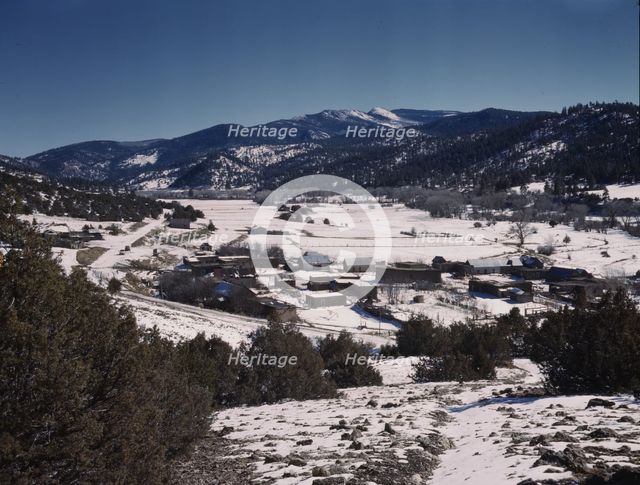 Placita, New Mexico, on the Rio Pueblo, 1943. Creator: John Collier.