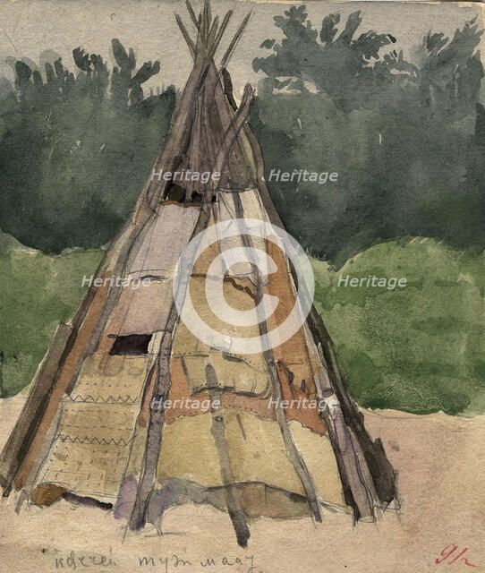 Plague in the forest, Selkups, 1920. Creator: A. G. Vargin.