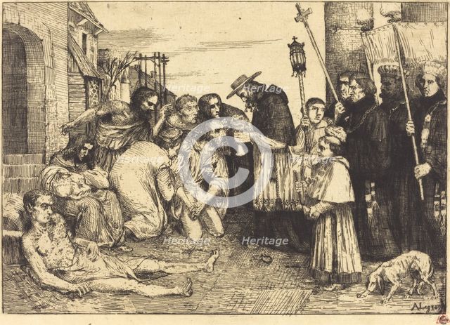 Plague Victims of Rome (Les pestiferes de Rome). Creator: Alphonse Legros.