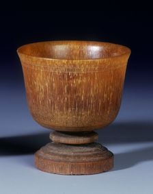 Plain circular stemmed rhino horn cup, Qing dynasty, China, 18th century