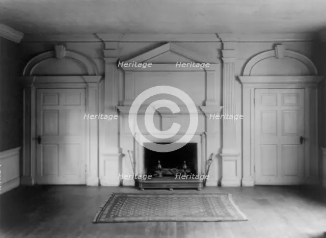 Plain Dealing, fireplace wall, Charlottesville vicinity, Albemarle Co., Virginia, c1890 - 1940. Creator: Frances Benjamin Johnston.