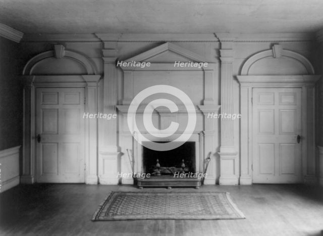 Plain Dealing, fireplace wall, Charlottesville vicinity, Albemarle Co., Virginia, c1890 - 1940. Creator: Frances Benjamin Johnston.