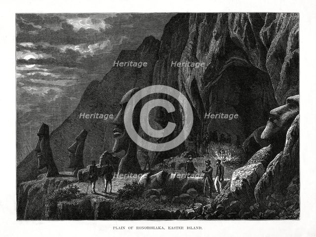 'Plain of Ronororaka, Easter Island', 1877. Artist: Unknown