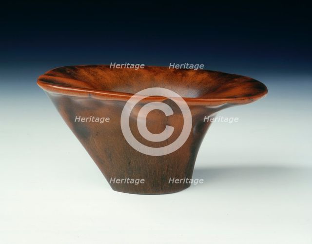 Plain rhino horn cup, Ming dynasty or earlier, China, 16th century or earlier. Creator: Unknown.