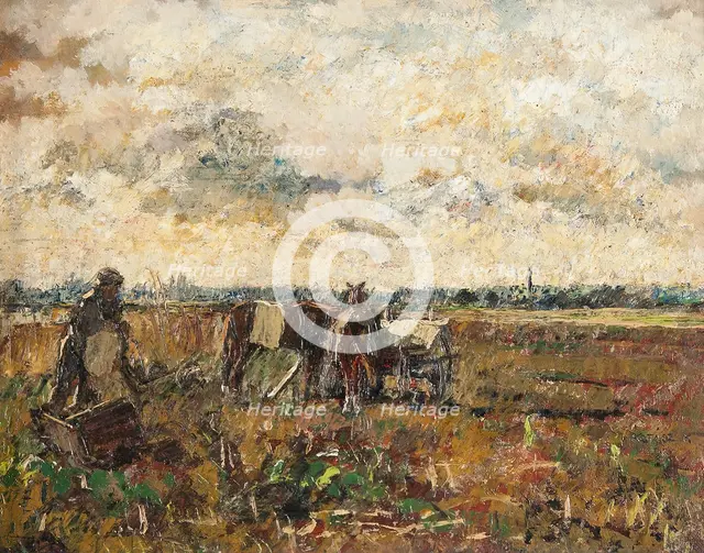 Plain with a Working Farmer. Creator: Karoly Kotasz.
