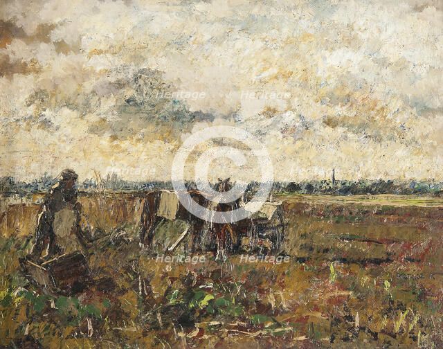 Plain with a Working Farmer. Creator: Karoly Kotasz.