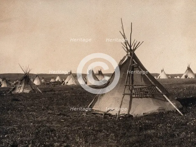 Plains Indian tipi, North America, 1900. Creator: Edward Sheriff Curtis.