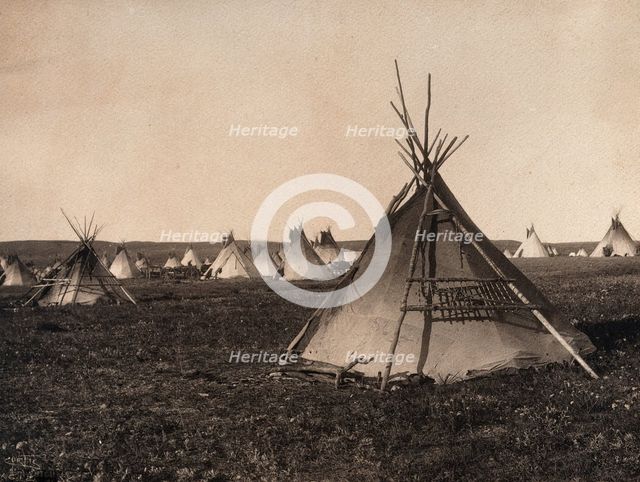 Plains Indian tipi, North America, 1900. Creator: Edward Sheriff Curtis.