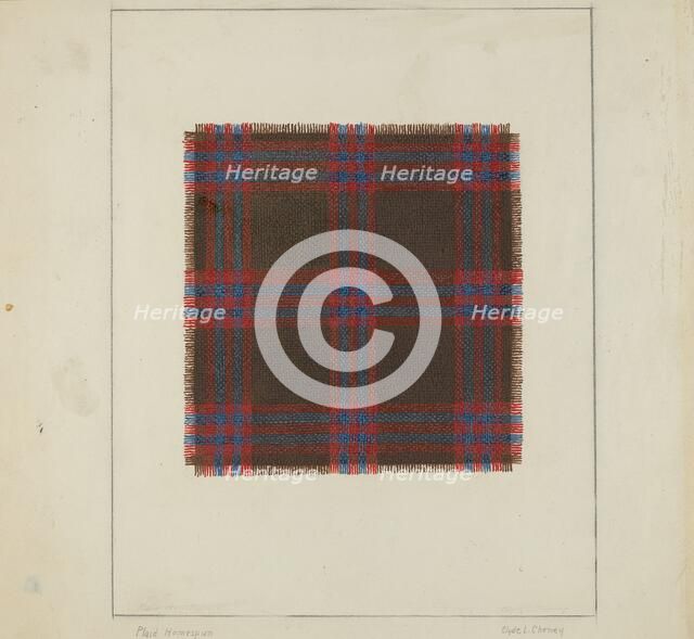 Plaid Homespun, 1935/1942. Creator: Clyde L. Cheney.