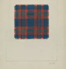 Plaid Homespun Coverlet, 1937. Creator: Frank J Mace