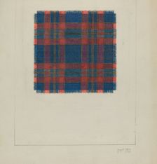 Plaid Homespun Coverlet, 1937. Creator: Frank J Mace