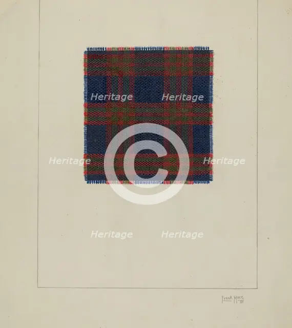 Plaid Homespun Cloth, 1937. Creator: Frank J Mace.