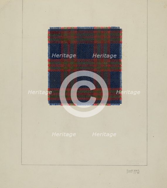 Plaid Homespun Cloth, 1937. Creator: Frank J Mace.