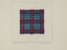 Plaid Homespun Cloth, c. 1937. Creator: Clyde L. Cheney