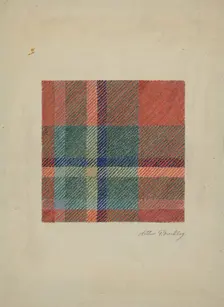 Plaid Woolen Blanket, c. 1938. Creator: Merkley, Arthur G.